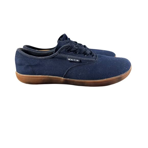 WHITIN Men’s W87 Minimalist Barefoot Navy Blue Canvas Sneakers Size 42 US 9.5 - Picture 2 of 9